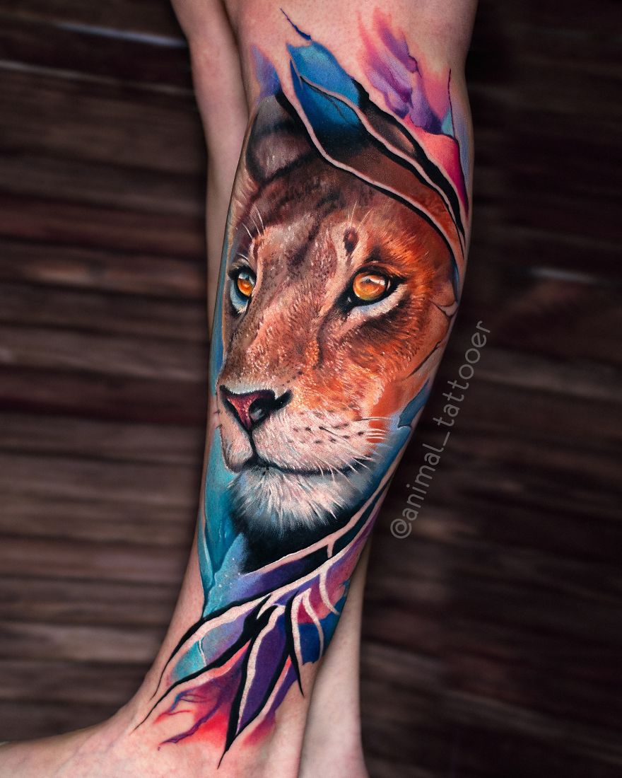 This Artist Gives People Colorful And Bright Animal Tattoos (80 Pics) |  Bored Panda