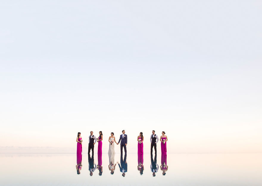 Seeing Double With This Bridal Party At The End Of An Infinity Pool