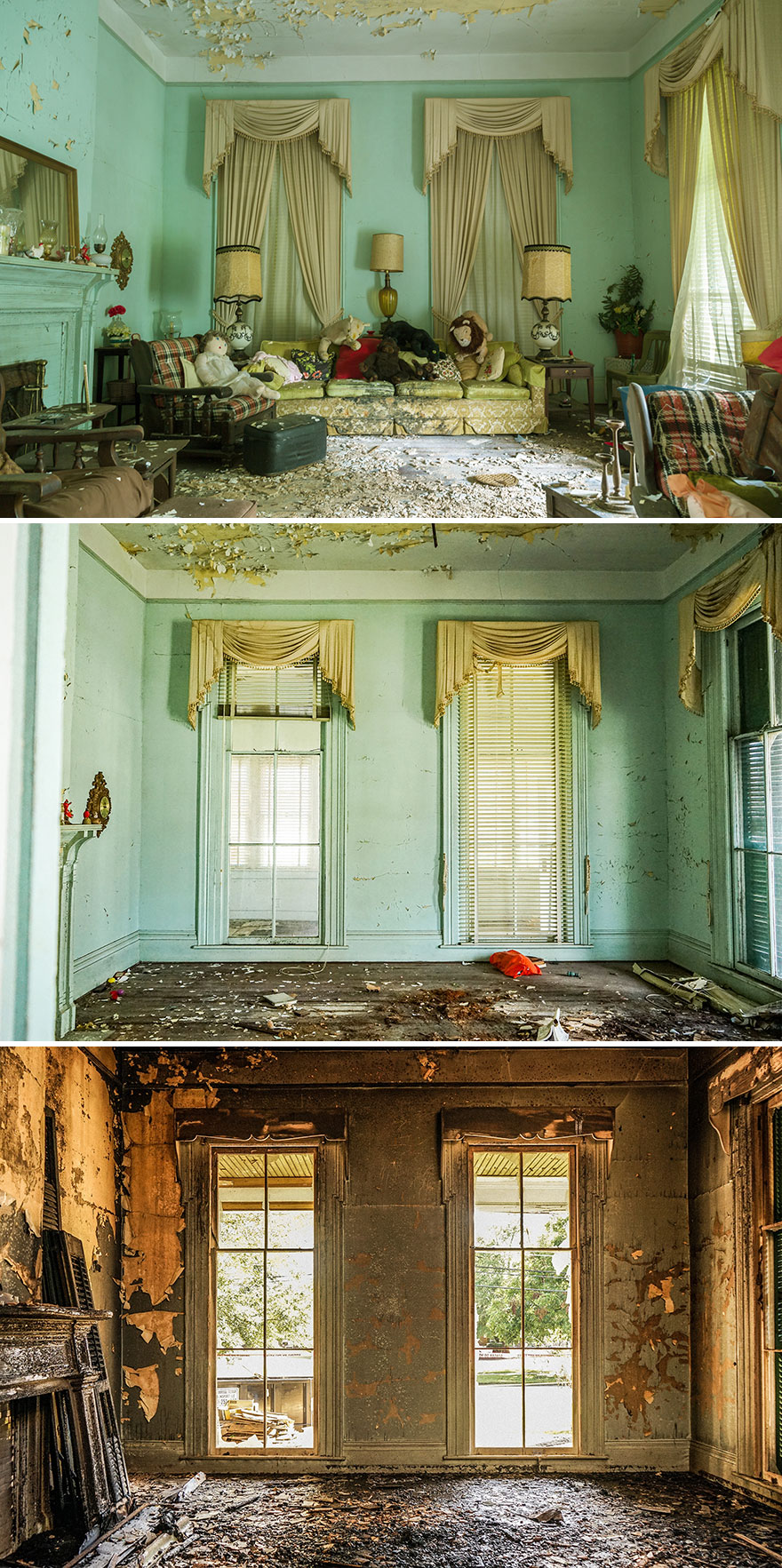 Our 13 Photos Of An Abandoned Georgian House That Was Renovated And Then Burnt By Lightning