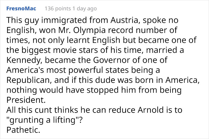 Someone Tries Insulting Schwarzenegger, Receives A Calm, Well-Constructed Answer That Shuts Them Down