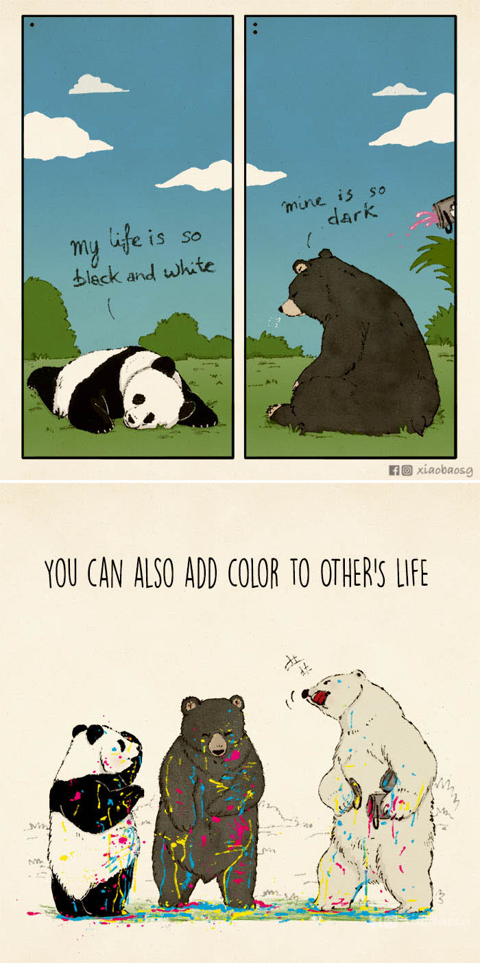I Draw Panda, Bears And Pom To Spread Love And Positive Energy
