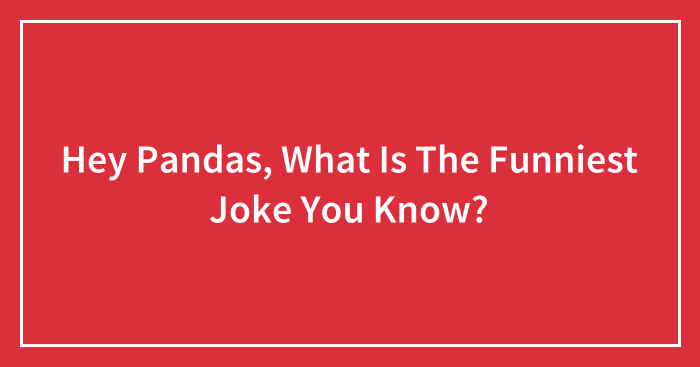 Hey Pandas, What Is The Funniest Joke You Know? (Closed)