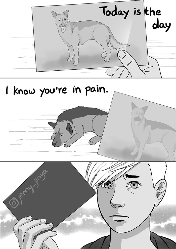 Artist Who Made People Cry With Her Grim Reaper Animal Comics Is Back, And This Time It’s About Seeing Your Dog Being Put To Sleep