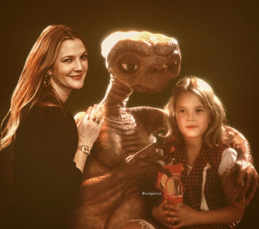 Drew Barrymore And Gertie (And E.T.)