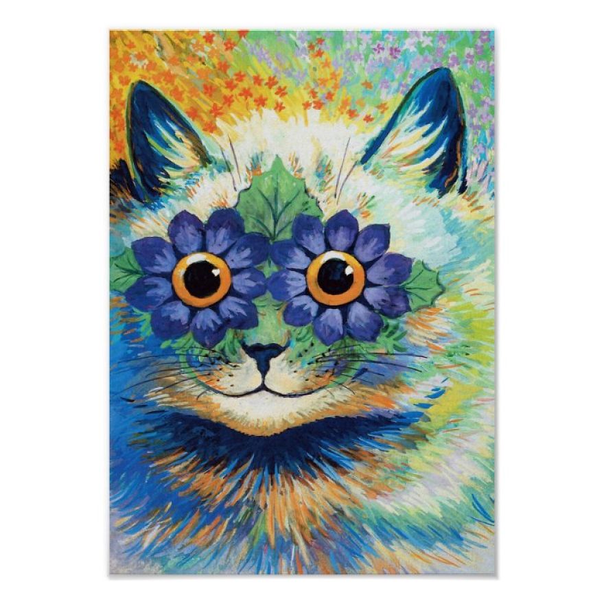 Crochet A Flower Cat Eyes Amigurumi, Inspired By The Paintings Of Louis Wain