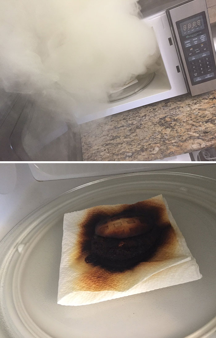 I Tried To Microwave A Sandwich And There Is A Big Difference Between 4 And 5 Minutes