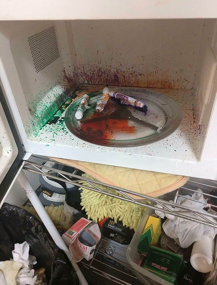 My Friend's Kids Decided To Microwave Crayola Markers