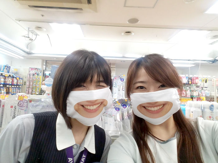 Japanese Shop Launches 'Smile Masks' To Make Customers Think That The Staff Is More Friendly