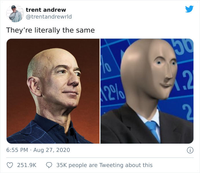17 Memes That Emerged After People Discovered How Similar Jeff Bezos And Stonks Man Look | Bored Panda