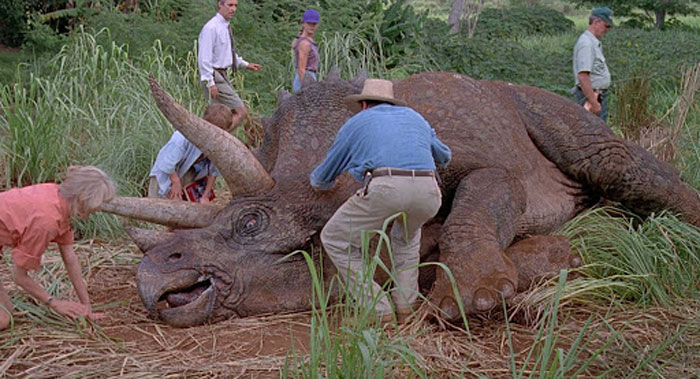 The Guests' Encounter With The Sick Triceratops Ends Without Any Clear Explanation As To Why The Animal Is Sick. Michael Crichton's Original Novel And The Screenplay, However, Includes An Explanation