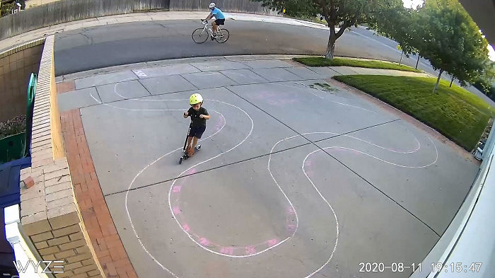 Guy’s Security Cam Catches Neighbor Kid Tearing It Up On His Driveway, He Decides To Do Something About It