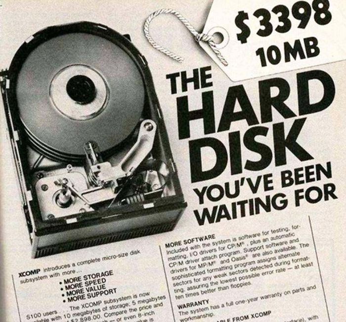 Xcomp 10mb Hard Disk: $3,398.00