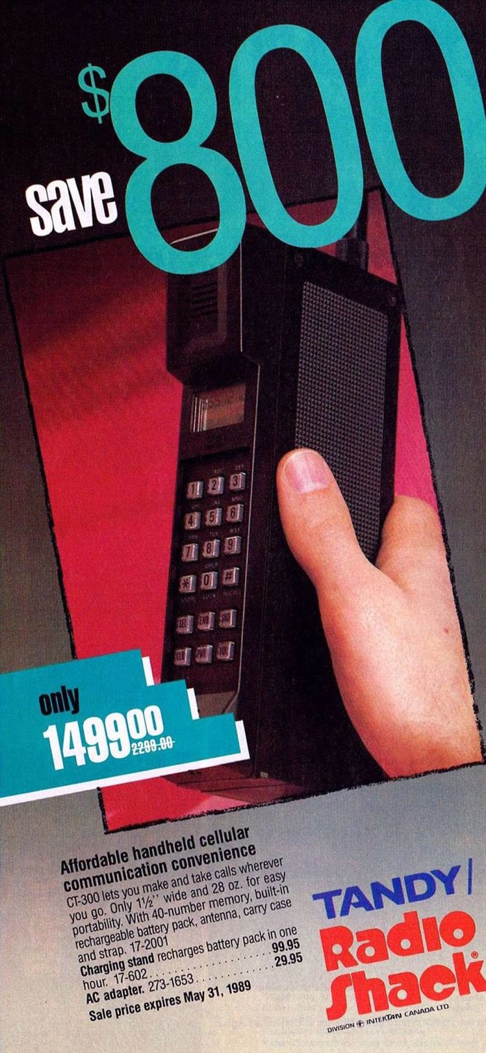Tandy Ct-300 Cellular Phone: $1,499.00 [$3,116.43 Today]