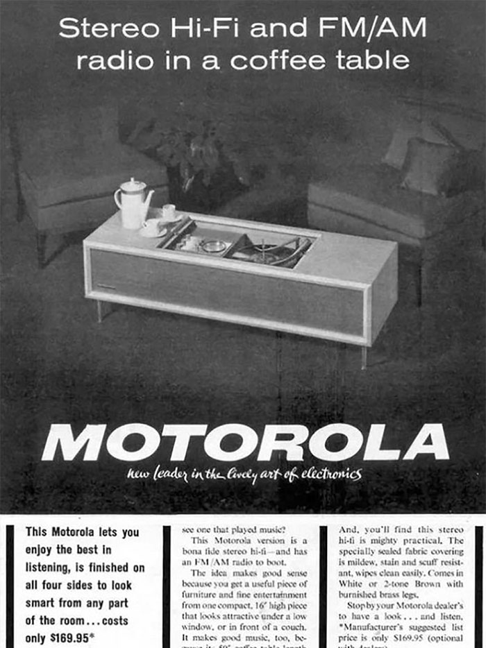 Motorola Stereo Hi-Fi Coffee Table: $169.95