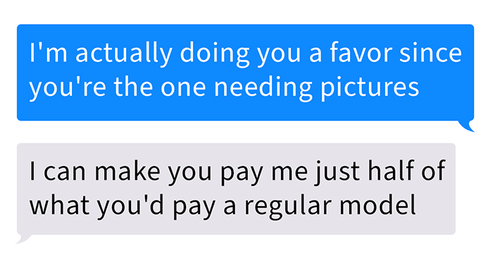 Model Haggles For A Free Photoshoot, Photographer Agrees, But This Choosing Beggar Decides It’s Not Enough