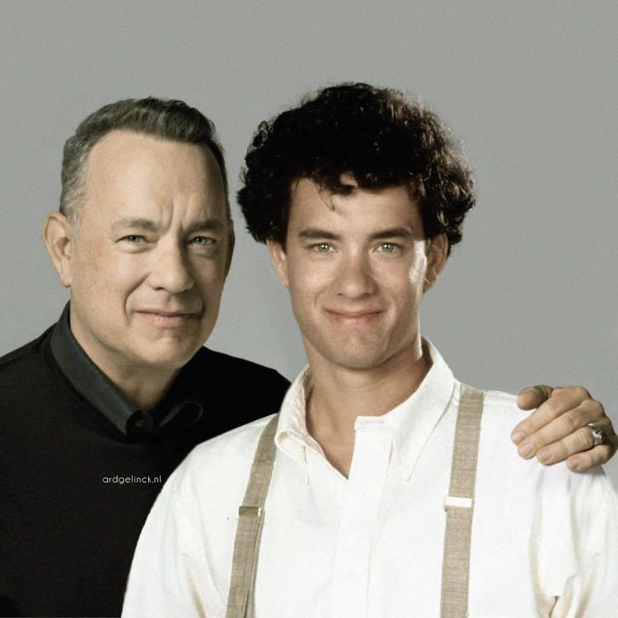 Tom Hanks With Richard Drew From The Man With One Red Shoe