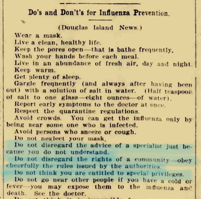 People Are Sharing "Do's And Don't's" From 1918-1920 During The Spanish Flu, It Shows How History Repeats Itself