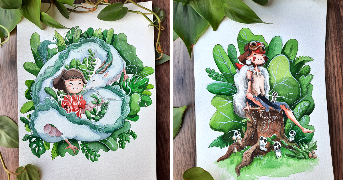 I Created These 10 Paintings Of Studio Ghibli Characters In Nature Bored Panda