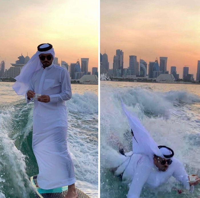 What Could Go Wrong If You Attempt A No-Hand Wakeboard In Your Robes While Drinking Tea