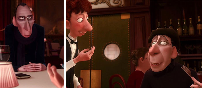 At The End Of Disney/Pixar’s Ratatouille (2007) Anton Ego Is A Little Bit Fatter. This Is Especially Poignant Since He States, "I Don't Like Food, I Love It... If I Don't Love It I Don't Swallow."