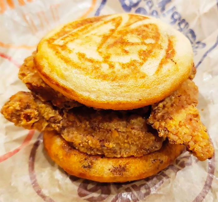 Instead Of Ordering A Regular Chicken Biscuit, Get It With Mcgriddle Bread Instead
