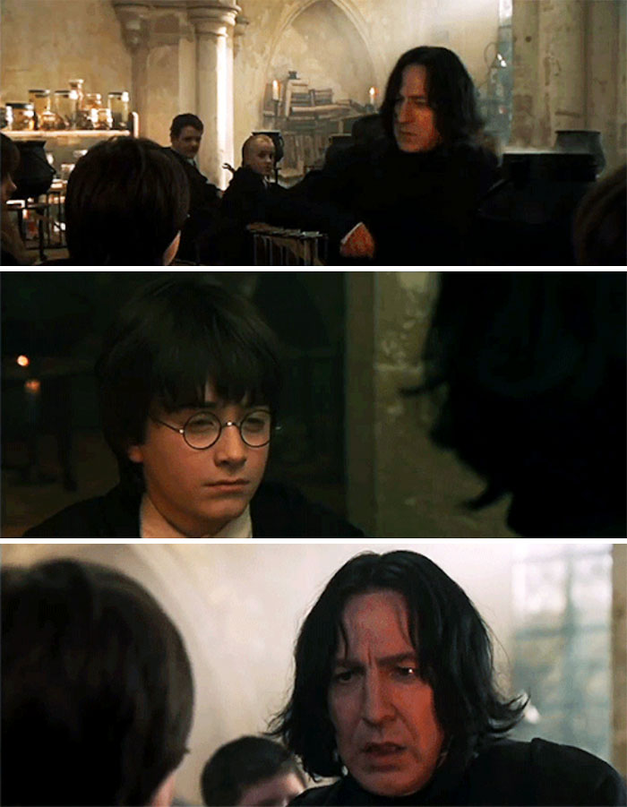 Severus Looks Into Harry's Eyes (Sorcerer's Stone)