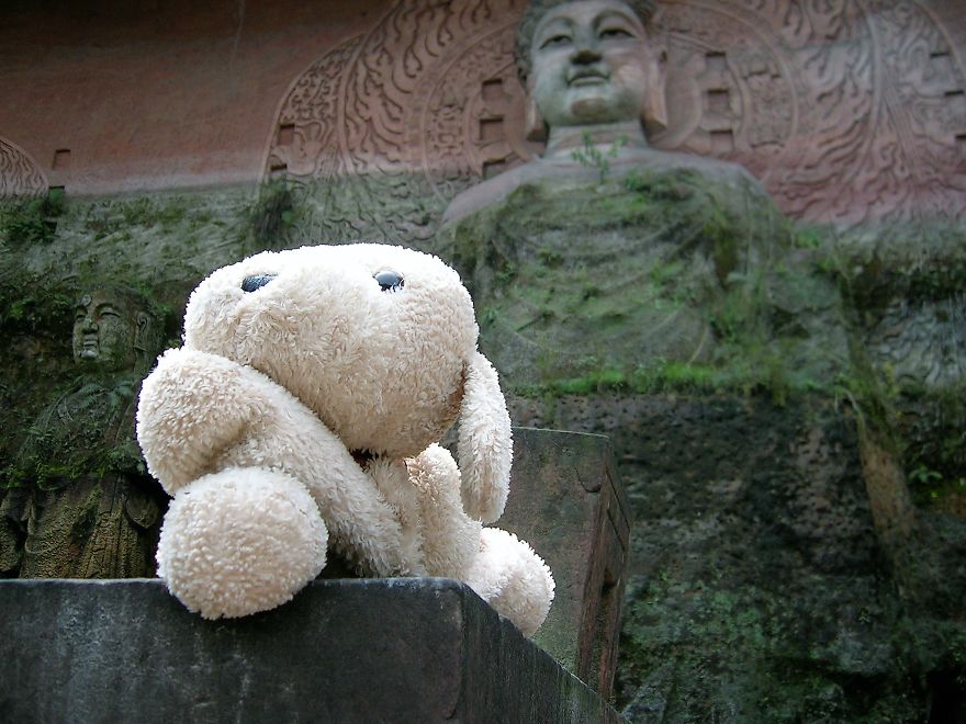 12 Naive Pictures Of My Cute Stuffed Dog Exploring China