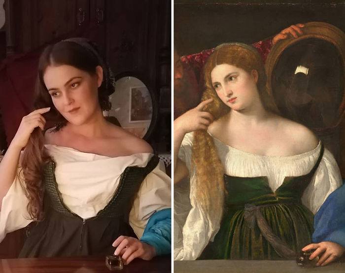Tiziano Vecelli "Mujer Con Espejo" (~1515)