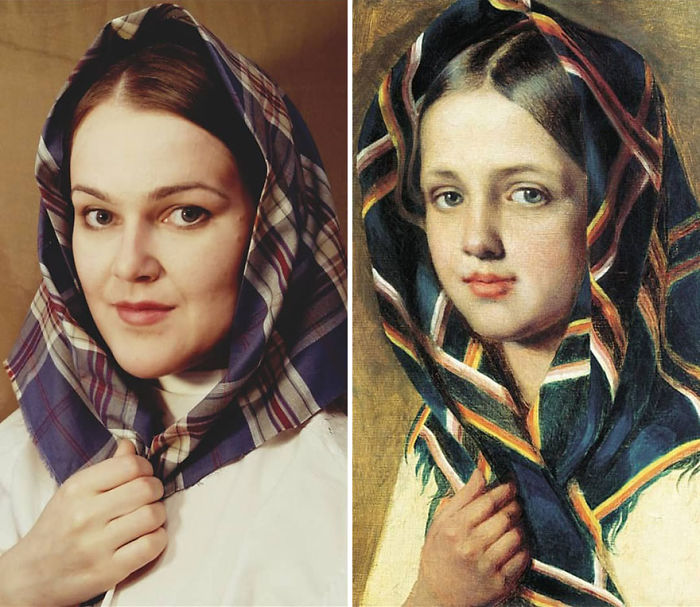 Alexey Venetsianov "Chica Con Pañuelo" (~1820)
