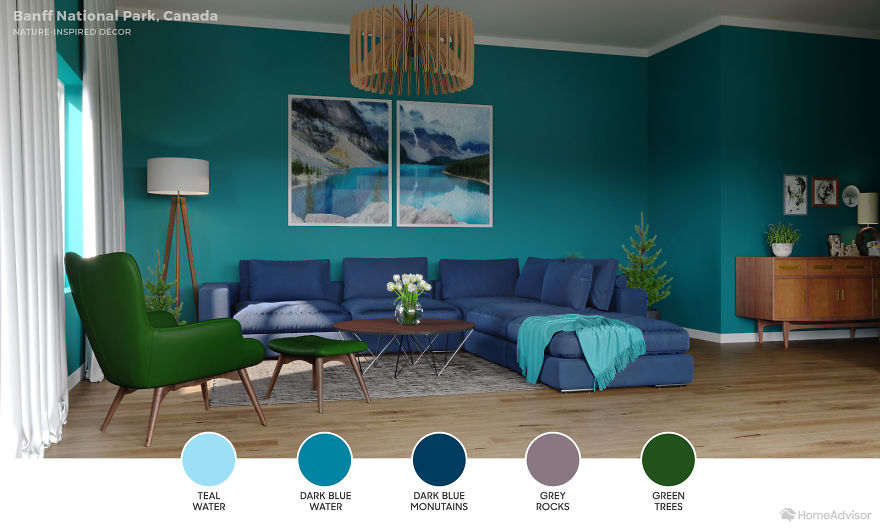 Interior Designers Create 6 Different Nature-Inspired Designs For One Living Room