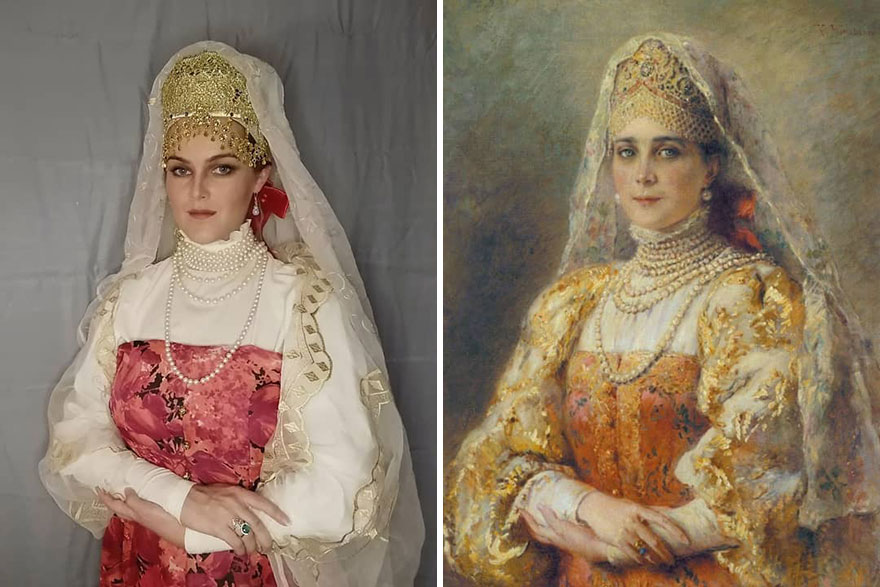 Konstantin Makovsky "Portrait Of Countess Yusupova In The Russian Costume" (1900)