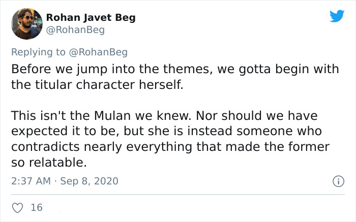 Guy On Twitter Points Out Why Disney’s Mulan (2020) Is Effectively Chinese Propaganda