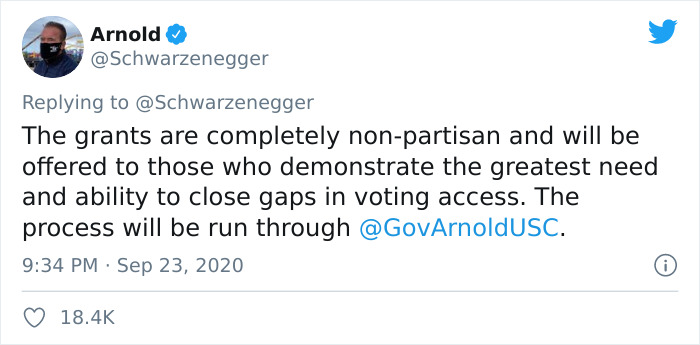 Arnold Schwarzenegger Offers To Reopen Polling Places Across The USA By Paying Out Of His Own Pocket
