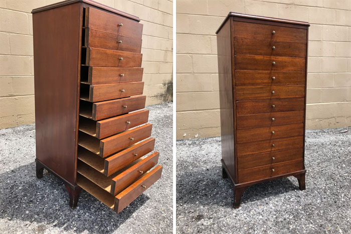 Chest Of Drawers With No Drawer Sides And A Hole At The Front Of The Drawer. What Is This Thing?