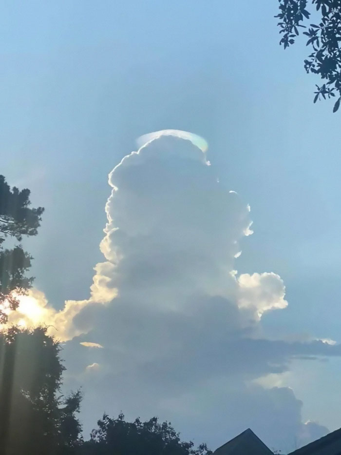 These Pictures Were Taken Near My Hometown Yesterday. I’ve Never Seen A Little Halo Above A Cloud Like This. What Is This Thing?