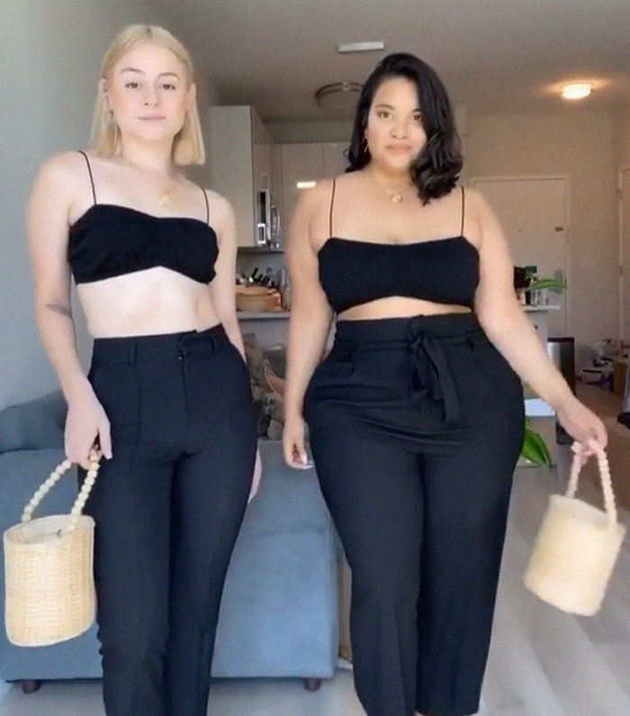 Two Friends Show How The Same Outfit Looks On Their Different Body Types (33 New Pics)