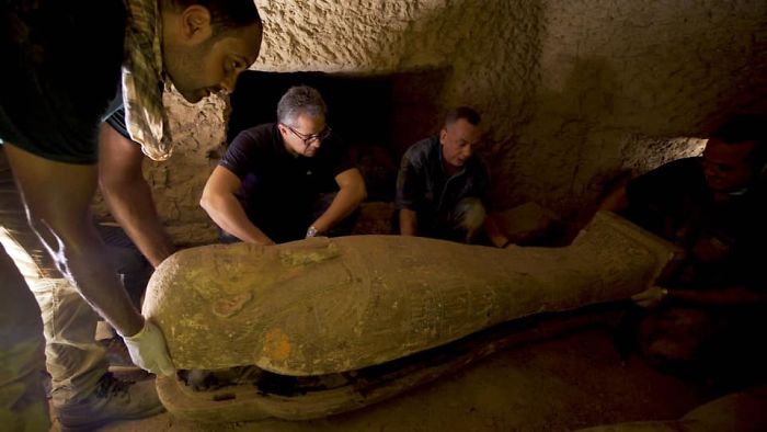 Archaeologists Unearth 13 Fully-Sealed Ancient Egyptian Coffins In Saqqara Necropolis Dating Back 2,500 Years