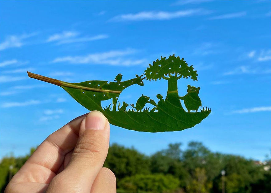 Bu Japon Sanatçı, Ağaç Yapraklarını Kullanarak Yaptığı İnanılmaz Eserleriyle Viral Oluyor (127 Fotoğraf)