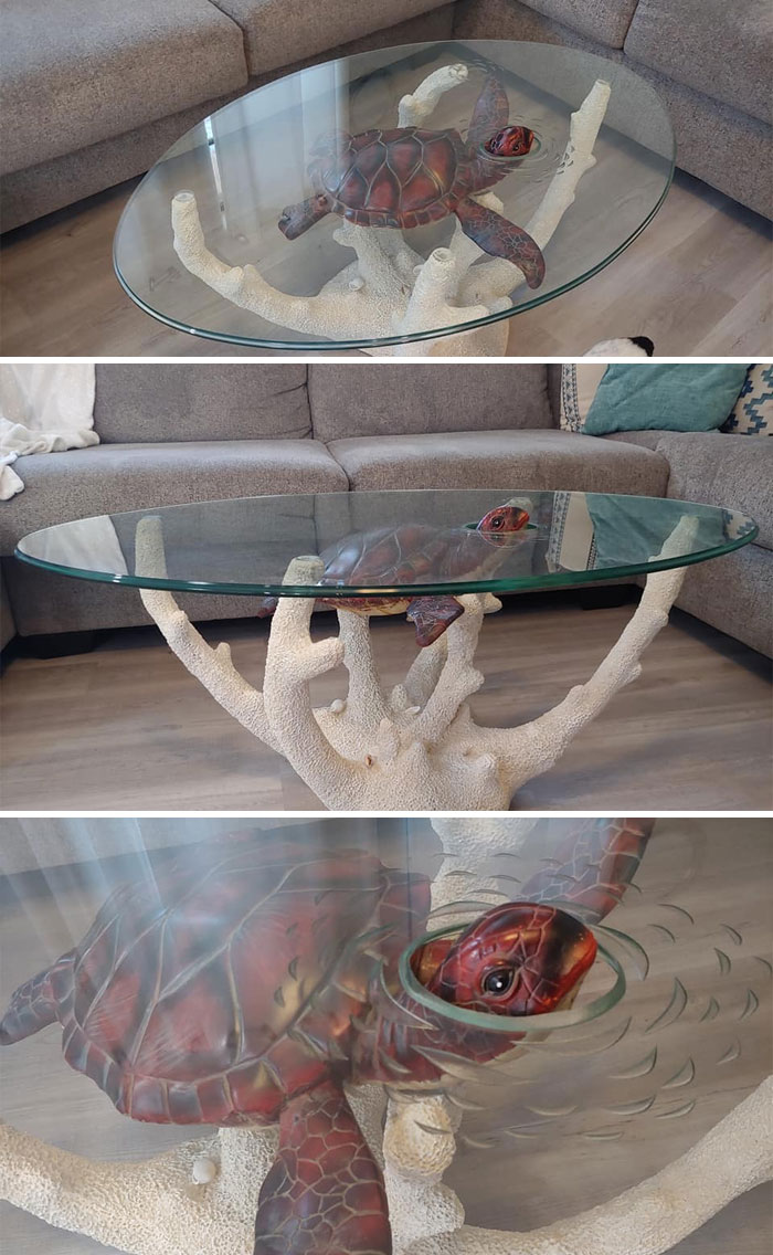 Got This Coffee Table At An Estate Sale Today! Ridiculously Excited About This. I Loooove Turtles!