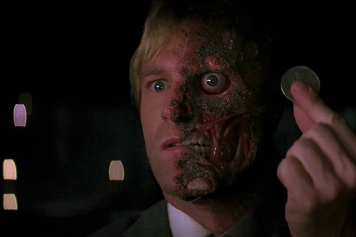 In The Dark Knight (2008), Harvey Dent Makes Decisions Based On A Coin Flip, "Making His Own Luck." What Most Don't Realize Is That The Directors Of This Movie Had Already Determined The Result Each Time And The Coin Flip Wasn't Up To Chance.