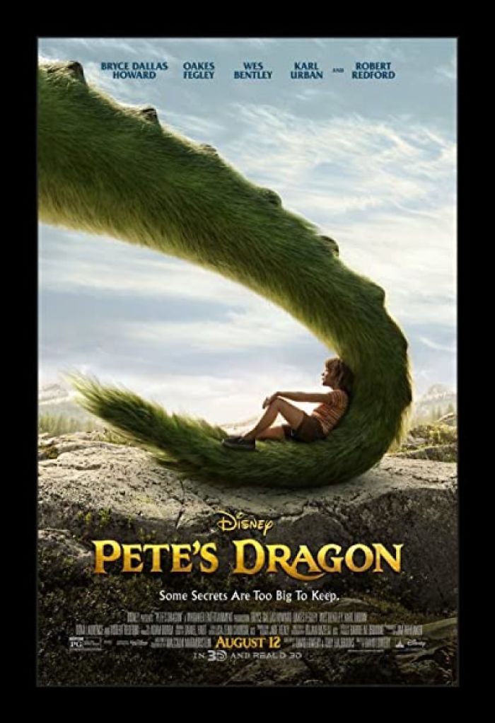 In The Poster For Pete's Dragon (2016), Young Pete Is Seen Whimsically Resting In His Dragon's Tail. This Means He Is Whimsically Staring Directly At His Dragon's Butthole