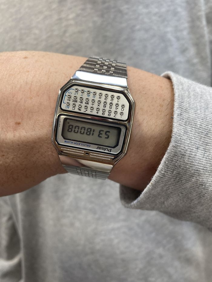 Got My Boyfriend This Vintage Pulsar Calculator Watch For Christmas. Waiting In Line At Best Buy And He Says He Has Something To Show Me