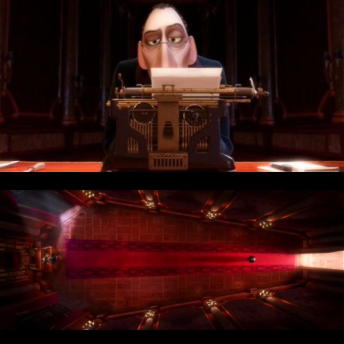 In Disney Pixar’s Ratatouille (2007) Anton Ego’s Typewriter Resembles A Skull And His Office A Coffin
