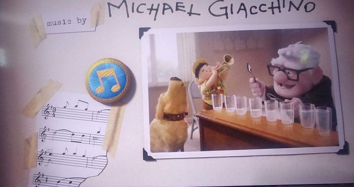 In Disney/Pixar's Up (2009) During The End Credits, There Is A Sheet Music Clipping On The Composer Credit Page, This Is In Fact A Direct Clipping Of The Film's Main Theme "Married Life" By Michael Giacchino