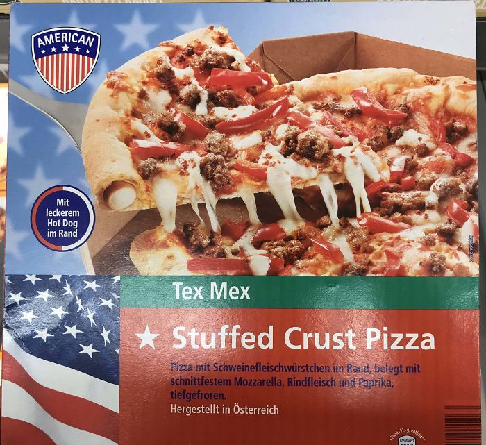 This "American Style" Pizza With Hot Dogs Stuffed Into The Crust
