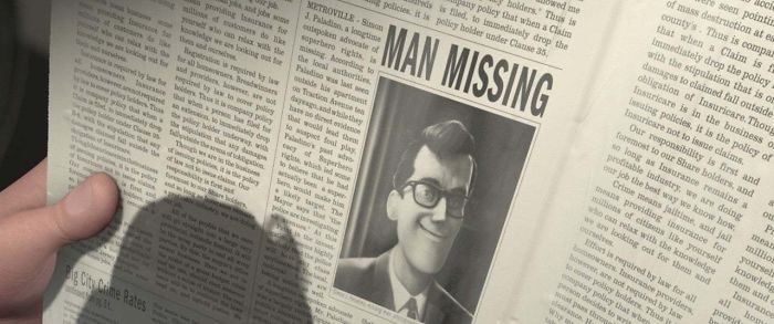 The Animators Of The Incredibles (2004) Typed Out A Full Article On The Disappearance Of Simon J Paladino (Gazerbeam) That Conforms With Information Through The Movie. Common Practice Of Kids Movies Is To Pretty Much Smack The Keyboard In Text Columns