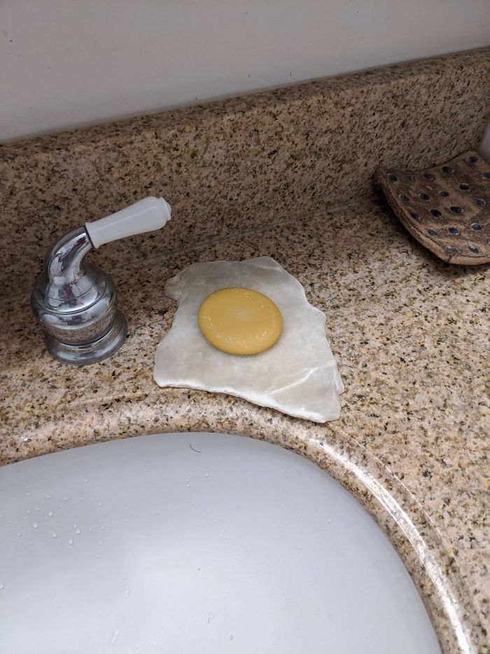 My Buddy's Soap And Dish Look Like A Fried Egg