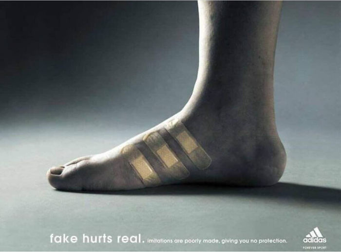 An Adidas Ad Warning Against Fake Products