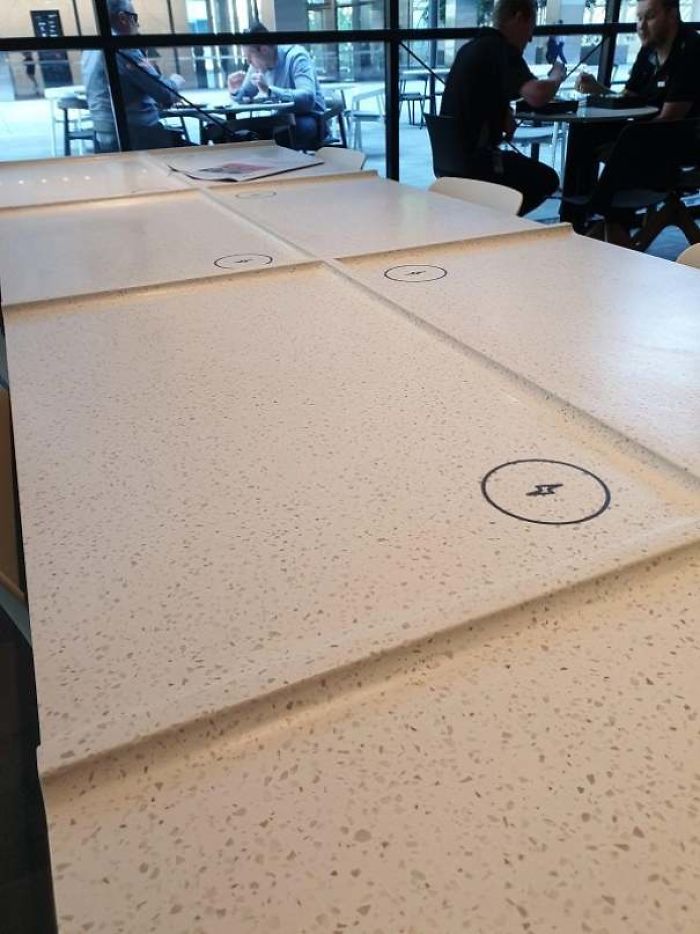The Tables At This Foodcourt Have Built In Wireless Charging