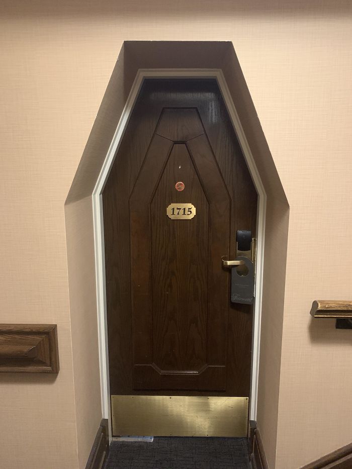 A Coffin Shaped Door At A Hotel